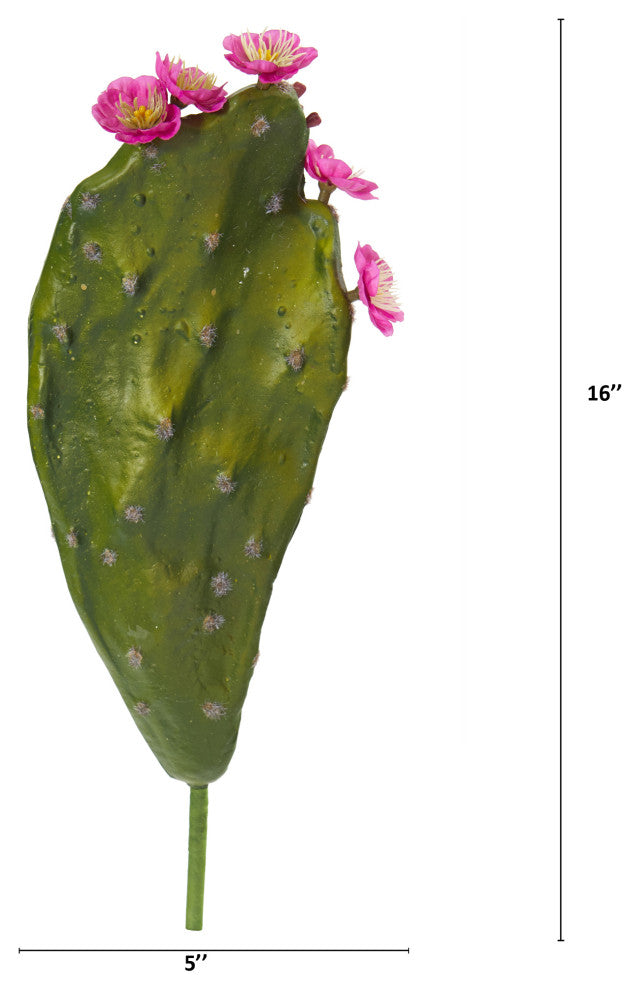 16" Flowering Cactus Artificial Plant, Set of 6