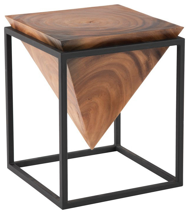 Inverted Pyramid Side Table, Natural, Small