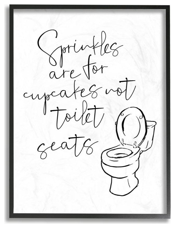 Sprinkles Funny Ink Drawing Bathroom Design, 11"x14"
