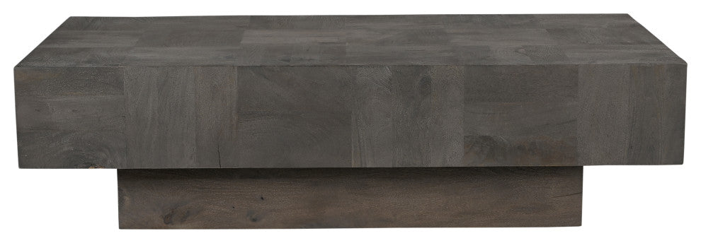 Camilla 2-piece Solid Wood Living Room Table Set, Dark Gray, Rectangular