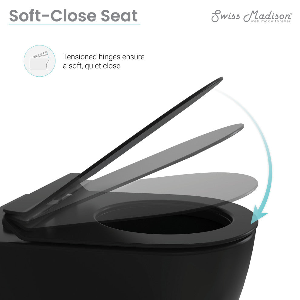 Calice Wall-Hung Round Toilet Bowl, Matte Black