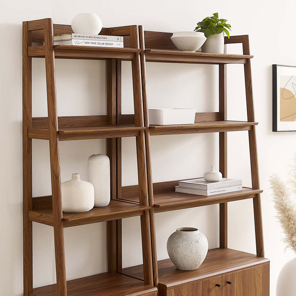 Bixby Wood Bookshelves, Set of 2, Walnut