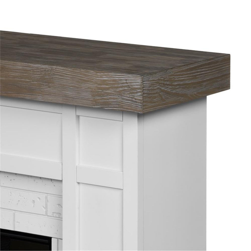 Real Flame Cravenhall Solid Wood and Glass Landscape Electric Fireplace in White