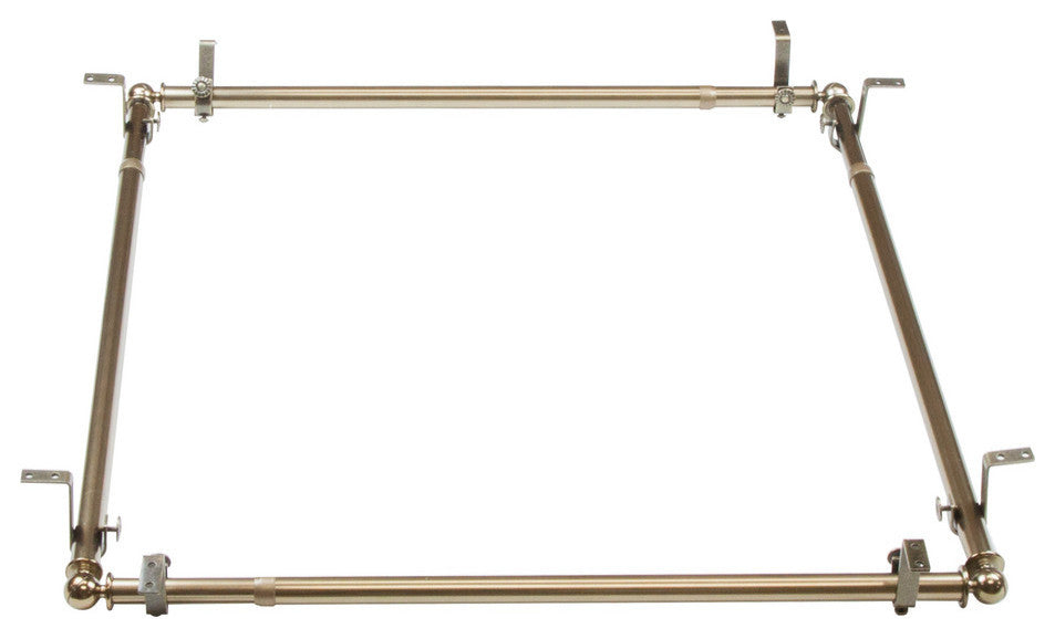 Cap Multi Angle Ceiling Rod 28-48", Antique Brass, Four Sided