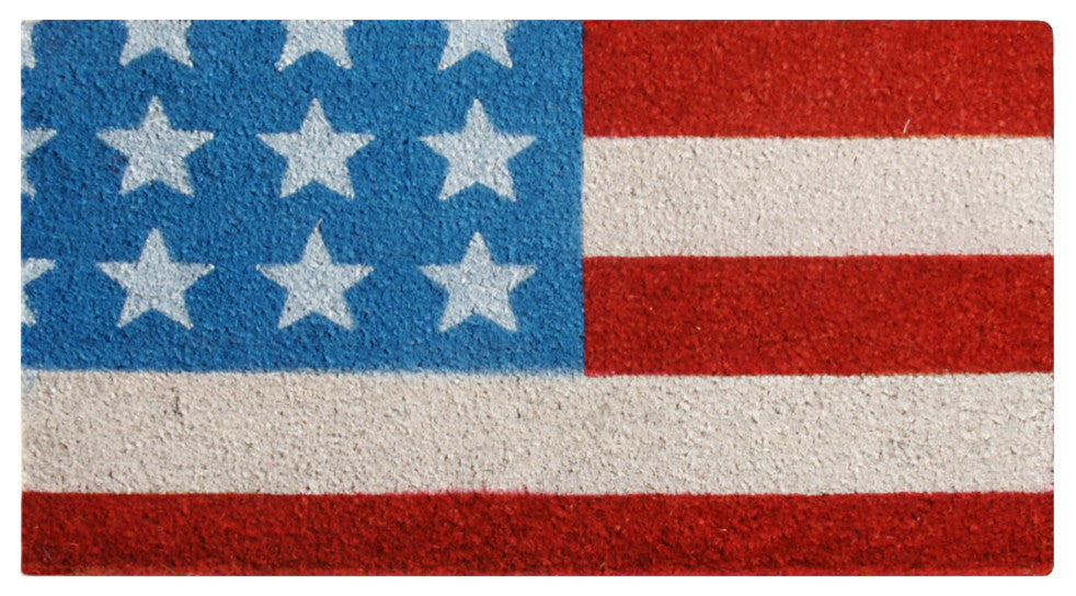 Rubber-Cal "Stars and Stripes" - Patriotic Coir Doormats - 18"x30"