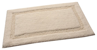 Bath Rug Cotton Solid Color Regency Pattern, Ivory, 34"x21"