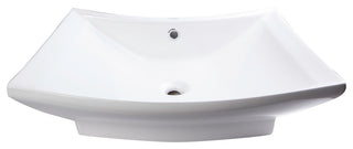 EAGO BA142 28" White Rectangular Porcelain Bathroom Sink with Overflow