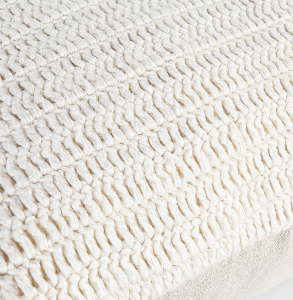 Marcie Knitted 22" Throw Pillow by Kosas Home, Ivory