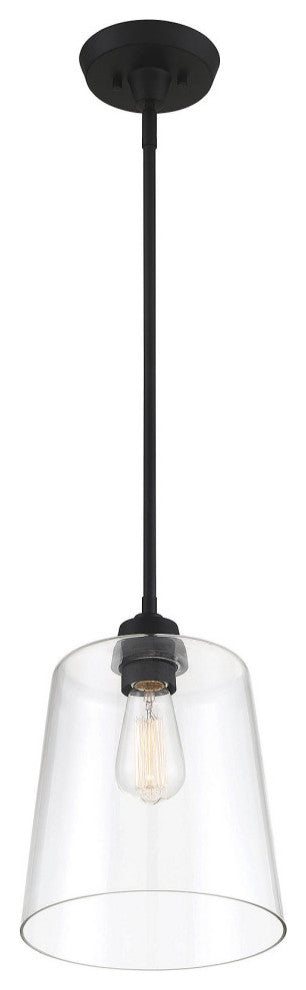 1-Light Pendant, Matte Black