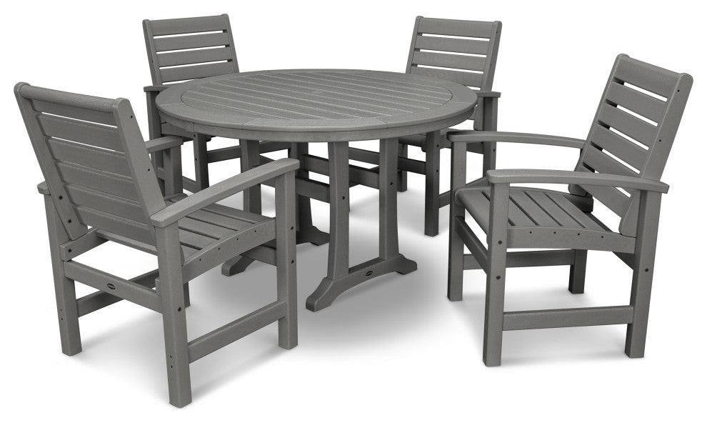 POLYWOOD Signature 5-Piece Nautical Trestle Dining Set