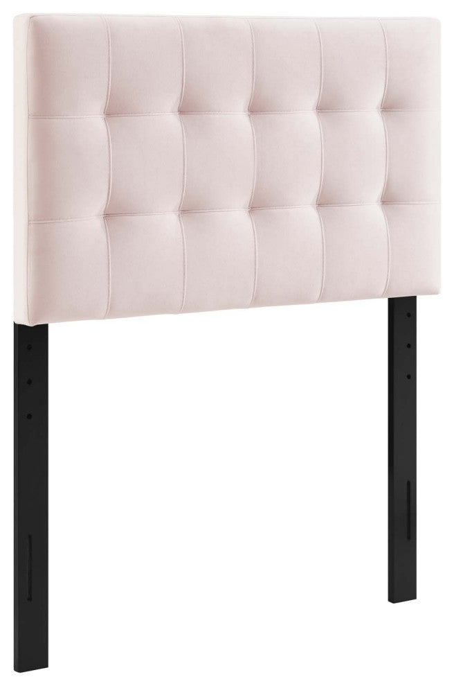 Pink Lily Biscuit Tufted Twin Performance Velvet Headboard