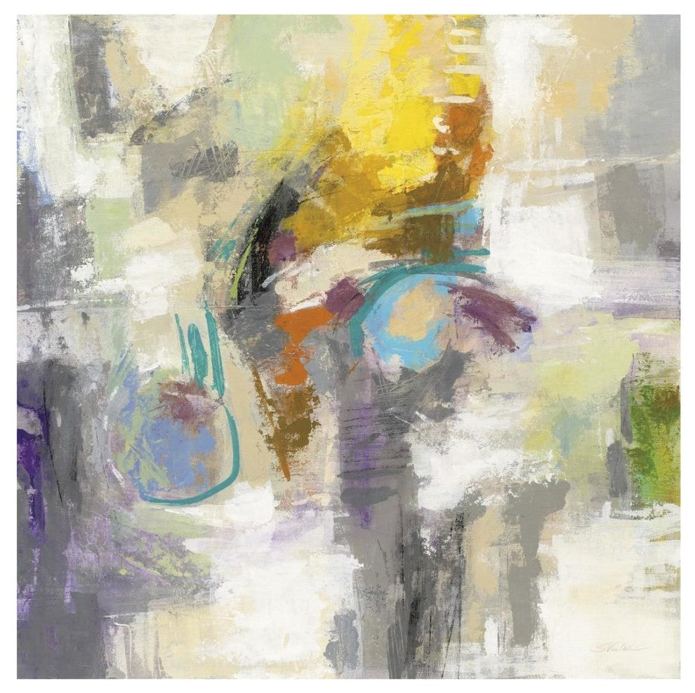 "Chalk on Asphalt" Digital Paper Print by Silvia Vassileva, 26"x26"