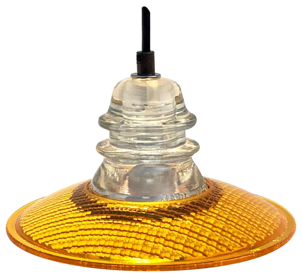 Insulator Light 8" Traffic Light Lens Pendant, Yellow