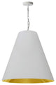 1 Light Large Anaya Matte White Pendant with White/Gold Shade