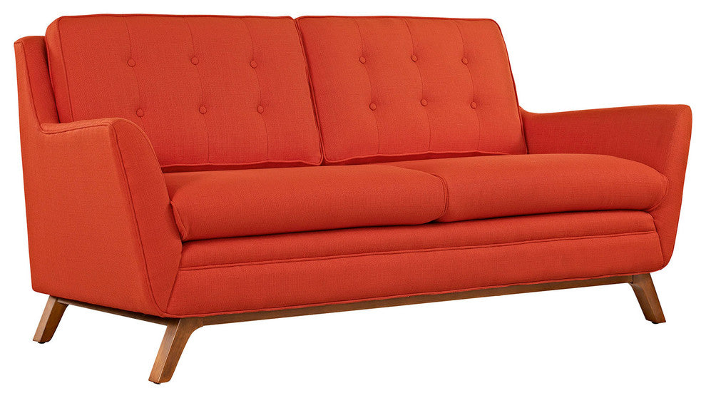 Modern Atomic Red Beguile 3 Piece Upholstered Fabric Living Room Set
