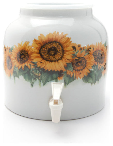 Goldwell Designs Sunflower Blossom Design Water Dispenser Crock