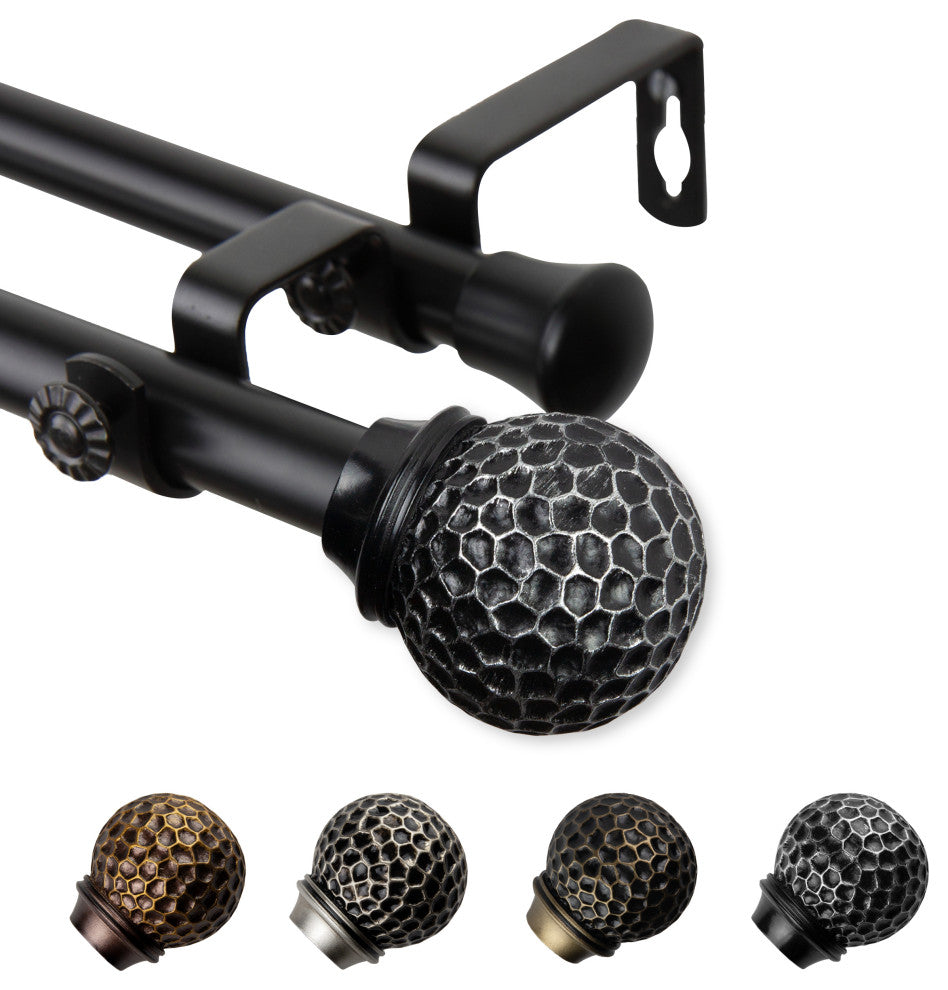 Nicholson 13/16" Double Curtain Rod Black