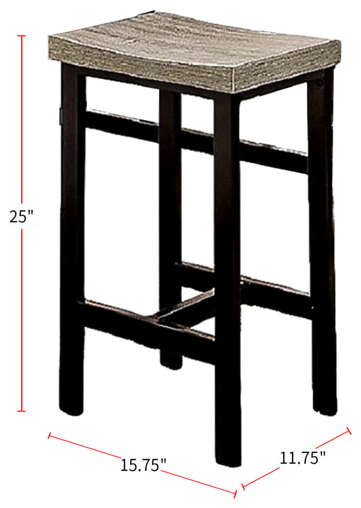 5-Piece Counter Height Table Set, Black and Gray