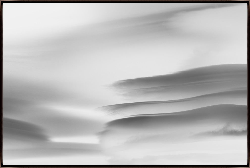 36x24 Lenticular Clouds XII, Framed Artwork, Espresso