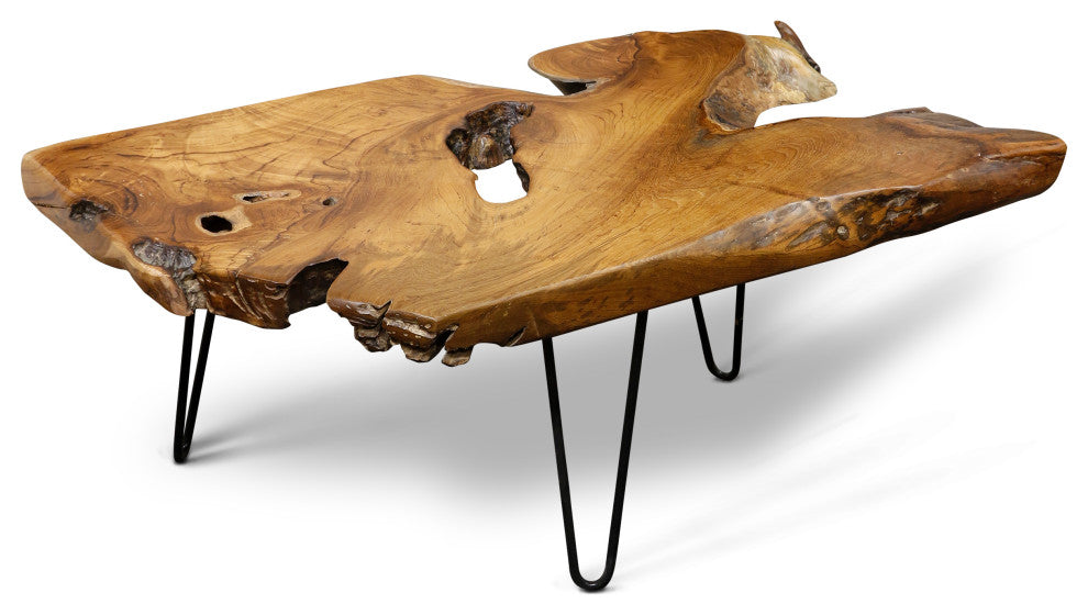 Badang Carving Coffee Table, Natural Lacquer