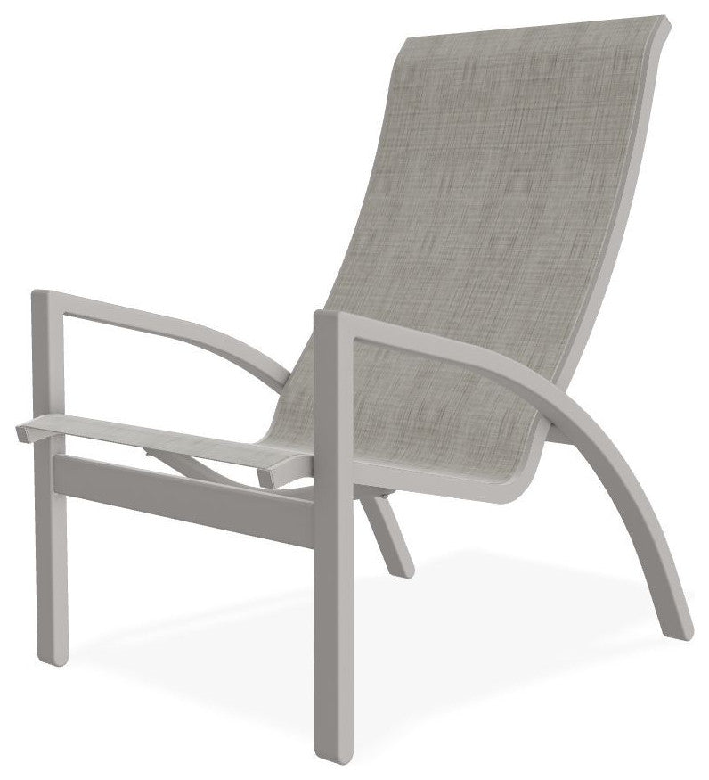 Kendall Sling Stackable Outdoor Lounge Chair, Smoke/Warm Gray