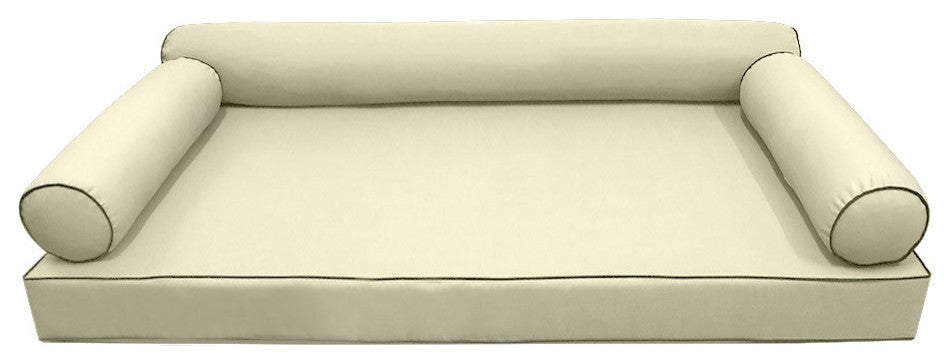 Style6 Full Size Contrast Pipe Trim Bolster Pillow Outdoor Slip Cover ONLY AD005
