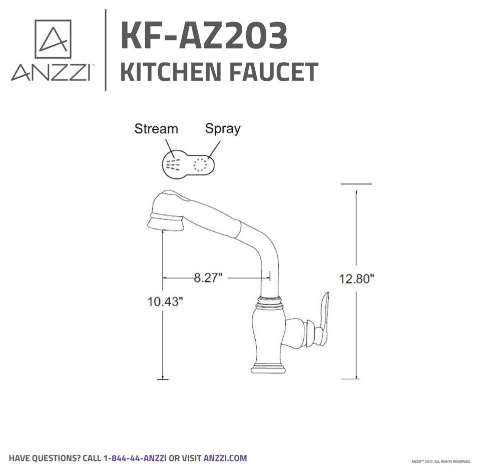 Del Moro Single Handle Pull-Out Sprayer Kitchen Faucet, Oil Rubbed Bronze
