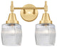 Innovations 447-2W-SG-G302 2-Light Bath Vanity Light, Satin Gold