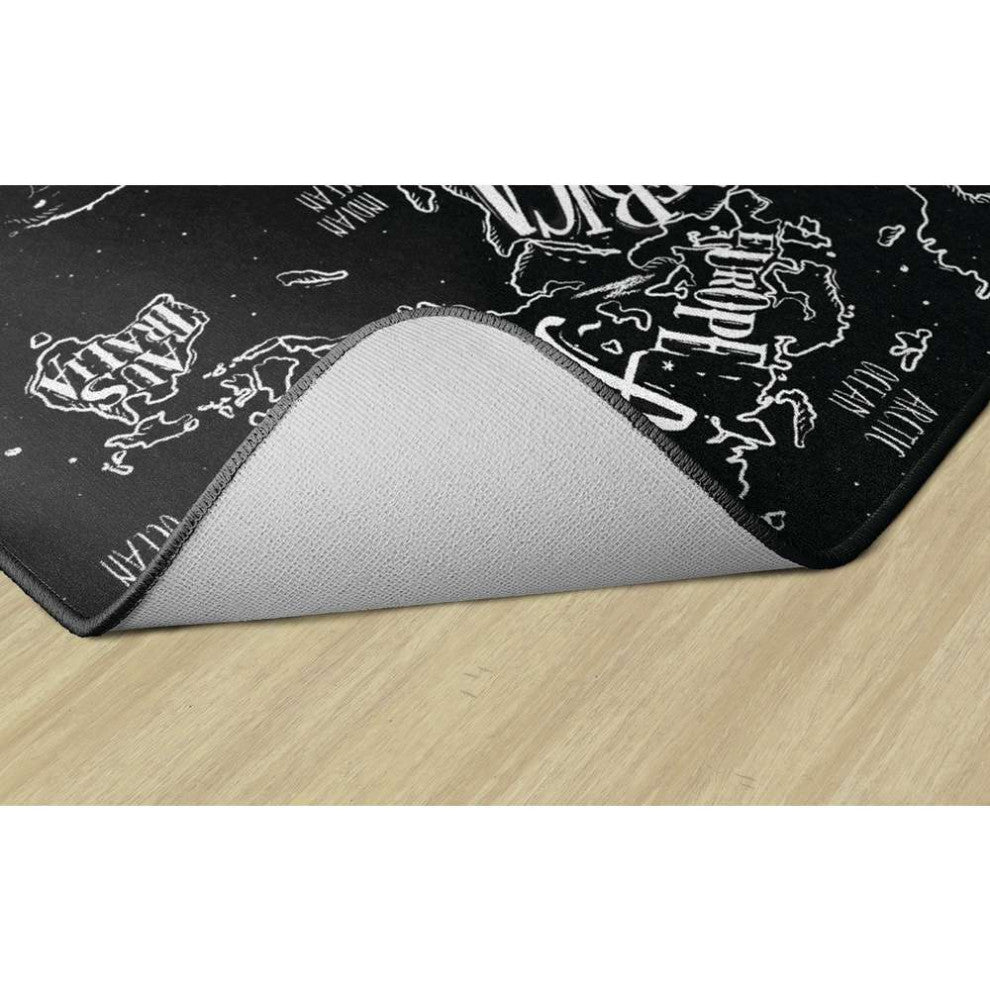 Flagship Carpets VA1559-32FS 6' X 8'4" Modern World Map Educational Rug