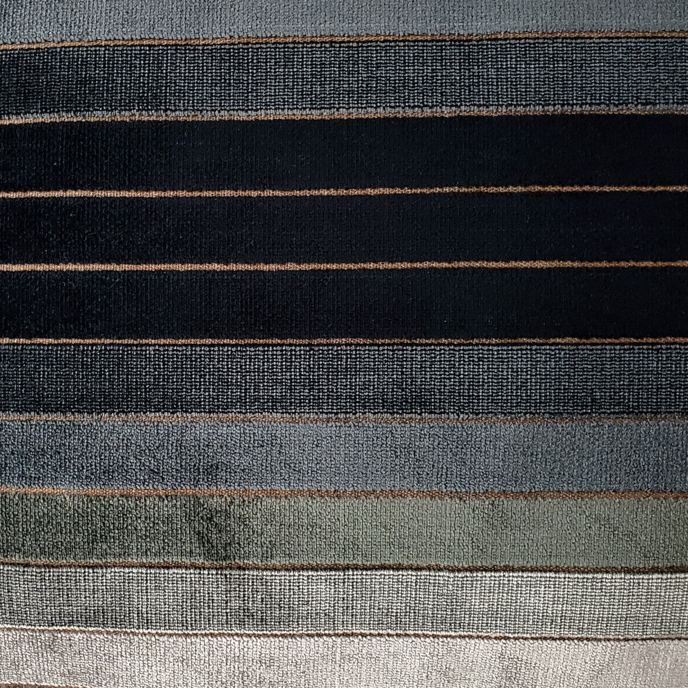 Carbon Stripes Textured Velvet Throw Pillow 12x19, with Polyfill Insert