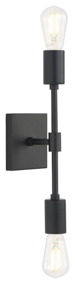 Berbella 2-Light Bathroom Wall Sconce, Black