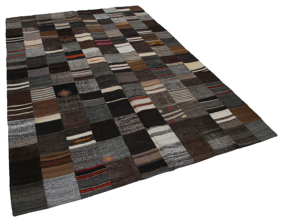 Rug N Carpet - Handmade Turkish 6' 7'' x 9' 10'' Vintage Patchwork Kilim Rug
