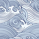 Blue & White Asian Waves Peel & Stick Wallpaper