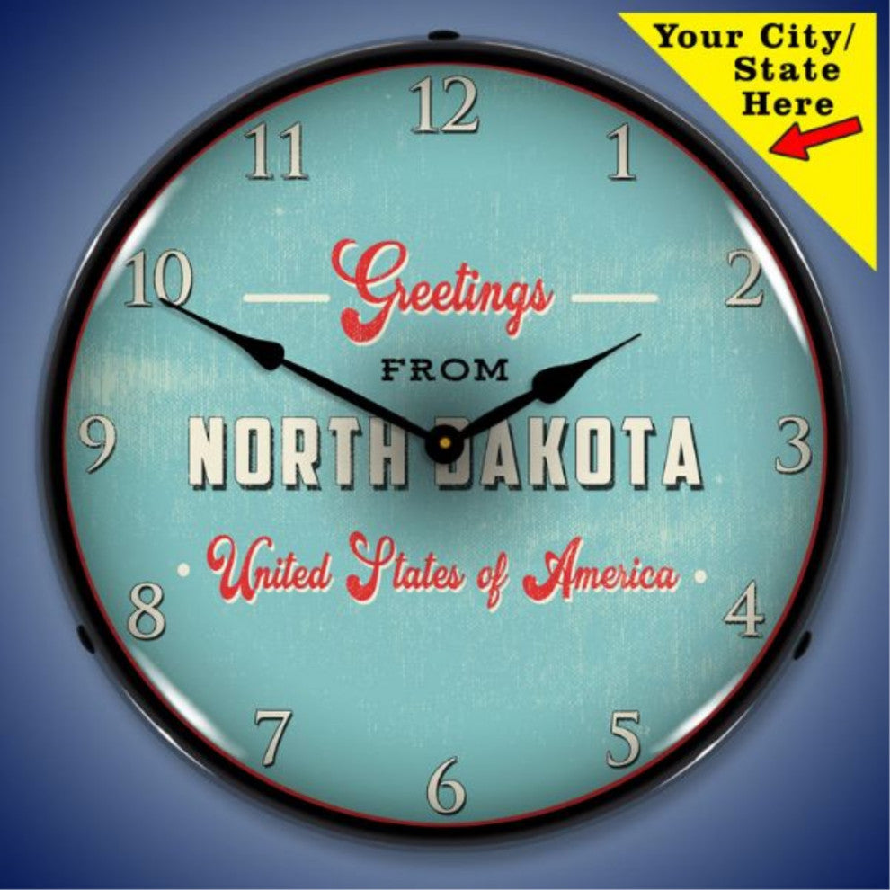 AG20111165 Add Your Name Greeting From Postcard Clock