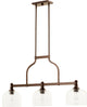 Richmond Down Island Light, Oiled Bronze With Clear Seeded Glass