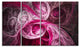 Mystic Pink Fractal, Abstract Wall Art Canvas, 48"x28", 4 Panels
