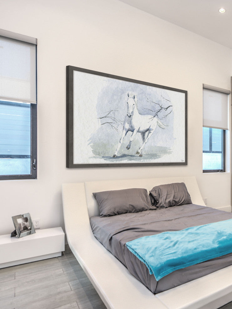 "Horse Light" Framed Painting Print, 18"x12"