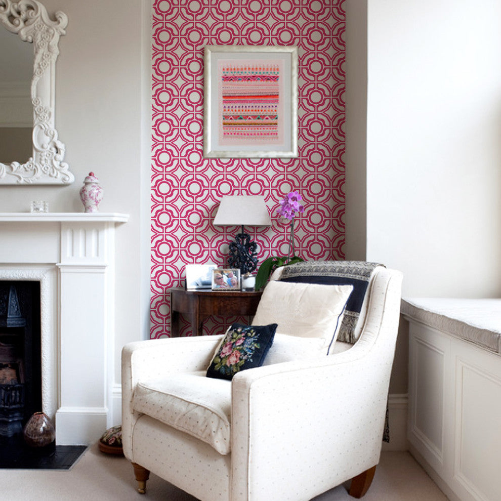 Daisy Peel and Stick Vinyl Wallpaper, Magenta, 24"w X 108"h