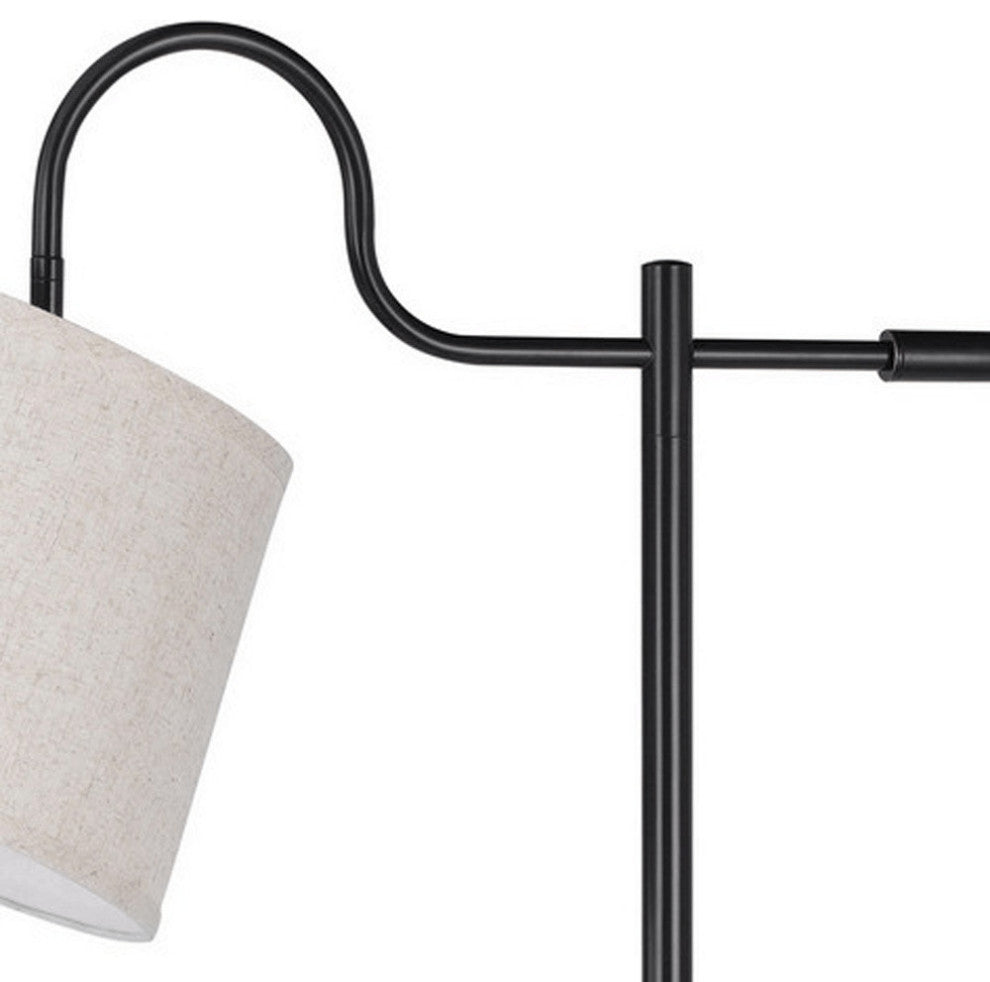 63" Bronze Adjustable Traditional Shaped Floor Lamp With Gray Square Shade