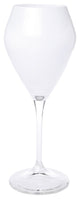 Classic Touch V-Shaped Wine Glasses White With Clear Stem, Set of 6
