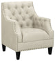 Norway Tufted Accent Chair with Nailhead Trim, Beige