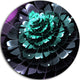 Purple Blue Digital Art Fractal Flower, Floral Disc Metal Wall Art, 36"