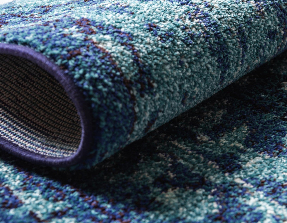Rug Unique Loom Medici Turquoise Rectangular 3' 3 x 5' 3