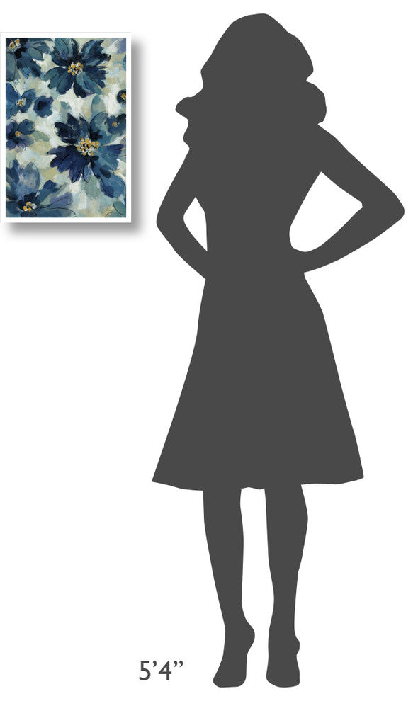 "Inky Floral I Crop" Digital Paper Print by Silvia Vassileva, 14"x20"