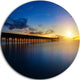 Abandoned Piers In The Sea, Seascape Photo Round Wall Art, 23"