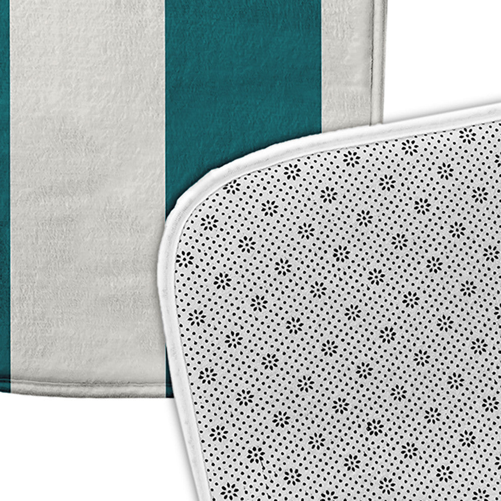 34" x 21" Graduated Stripe Bathmat, Ocean Teal