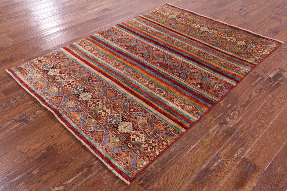 4' 10" X 6' 8" Khorjin Super Kazak Handmade Rug - Q12611