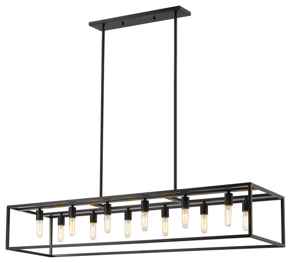 Cobar 12-Light Matte Black Island Pendant