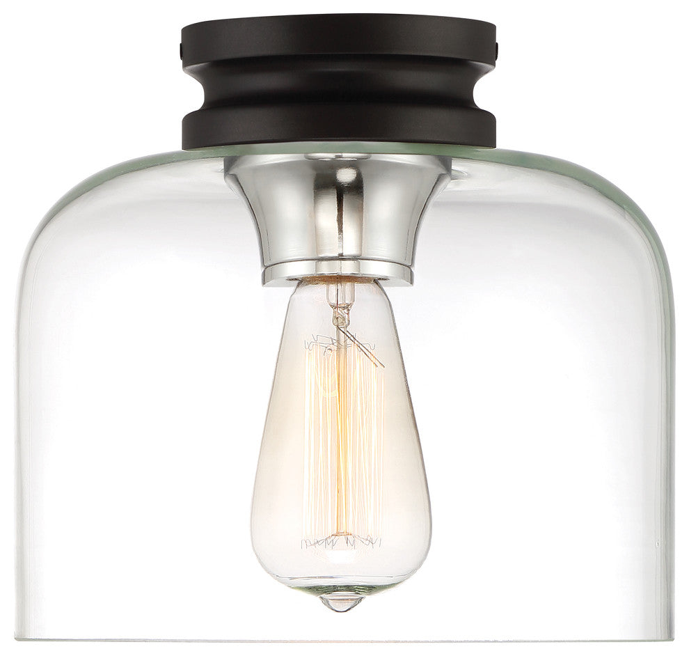 Ezra 1-Light Flush Mount, Black