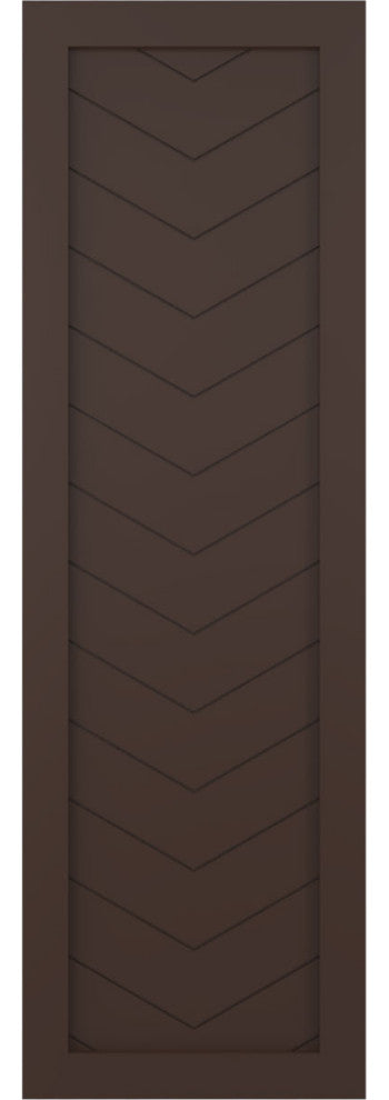 18"W True Fit PVC Single Panel Chevron Modern Style, Raisin Brown, 59"H
